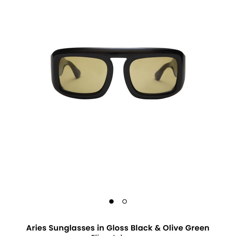 Aries Gloss Black and Olive Green Sunglasses